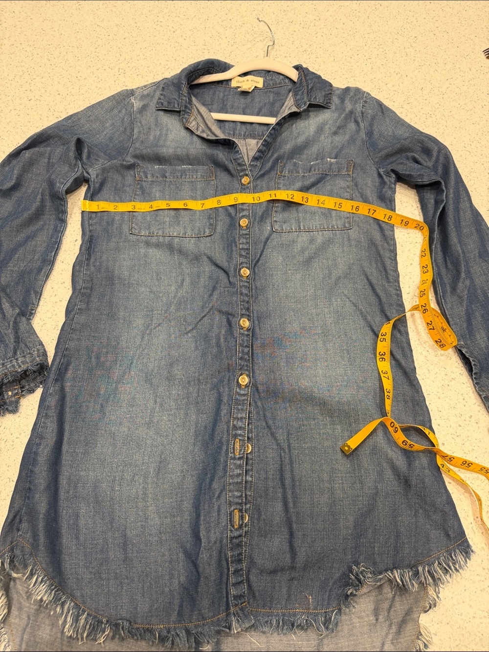 Cloth & Stone Denim Button Down Shirt Mini Dress Size XS
